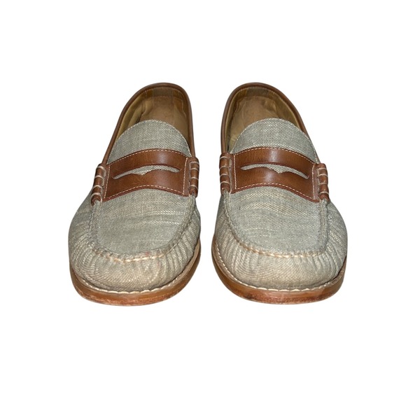 GH Bass Weejuns Mens 10.5 Penny Loafers Vachetta British Tan Canvas Leather main image 9